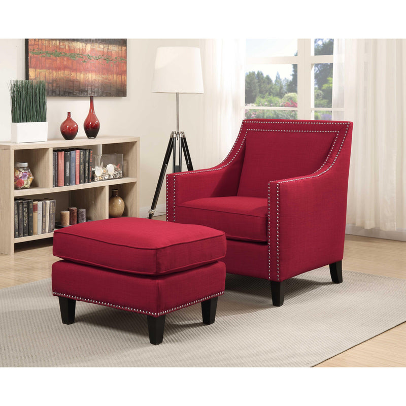 Elements International Erica UER084100CA Chair with Chrome Nails - Heirloom Berry IMAGE 2