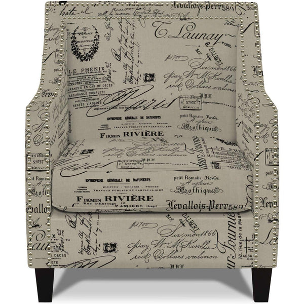 Elements International Erica UER636100CA Chair with Chrome Nails - Script IMAGE 1