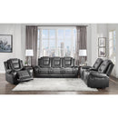 Homelegance Briscoe Reclining Leather Look Loveseat with Console 9470GY-2 IMAGE 7