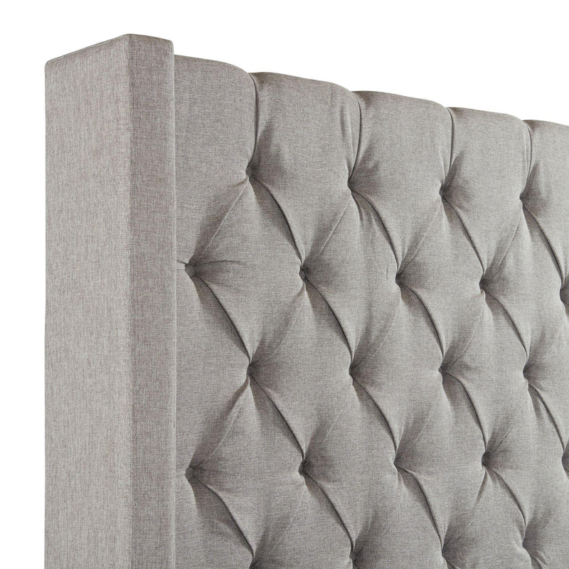 Elements International Morrow UMW092QB Queen Upholstered Bed - Gray IMAGE 4