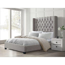 Elements International Morrow UMW092KB King Upholstered Bed - Gray IMAGE 7
