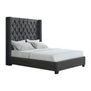 Elements International Morrow UMW090KB King Upholstered Bed - Charcoal IMAGE 2