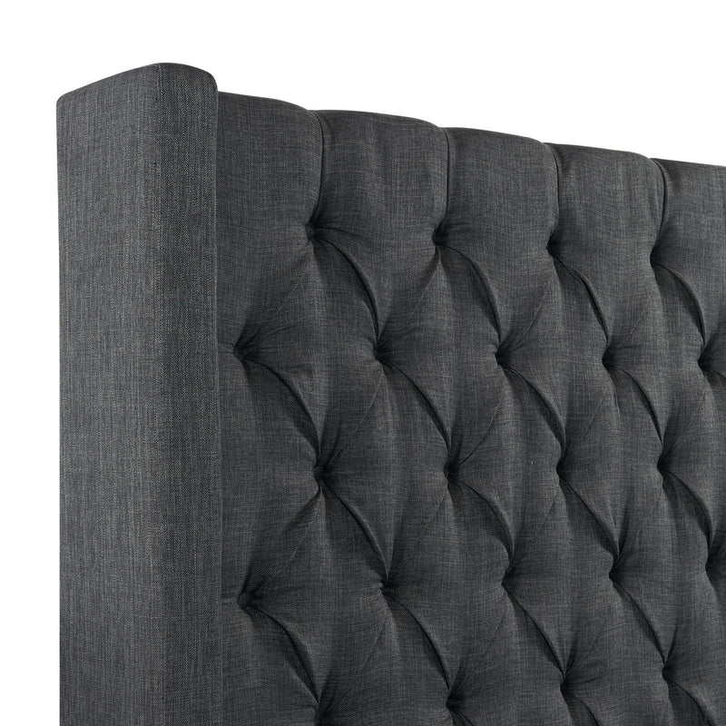 Elements International Morrow UMW090KB King Upholstered Bed - Charcoal IMAGE 4