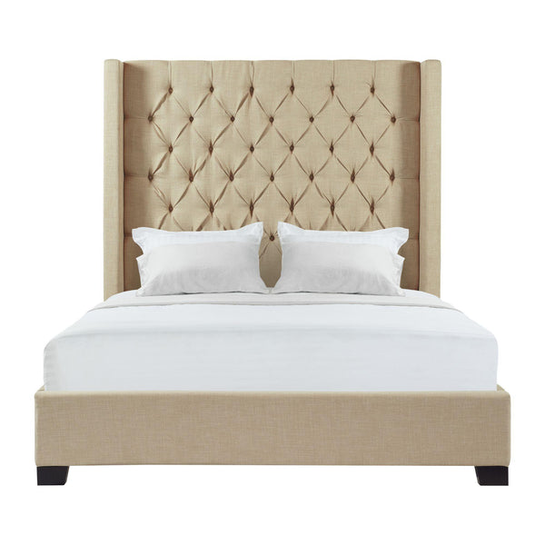 Elements International Morrow UMW082KB King Upholstered Bed - Natural IMAGE 1
