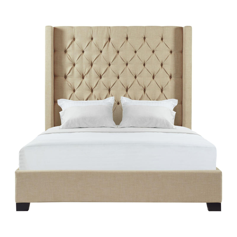 Elements International Morrow UMW082KB King Upholstered Bed - Natural IMAGE 1