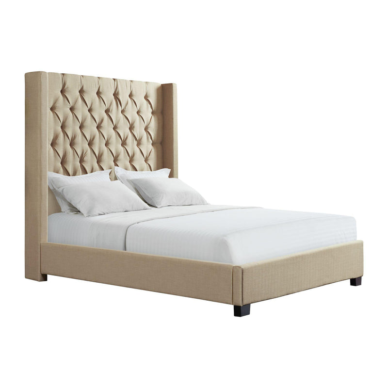 Elements International Morrow UMW082KB King Upholstered Bed - Natural IMAGE 2
