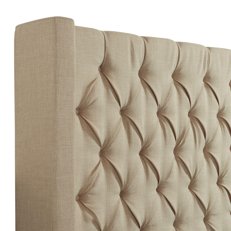 Elements International Morrow UMW082KB King Upholstered Bed - Natural IMAGE 4