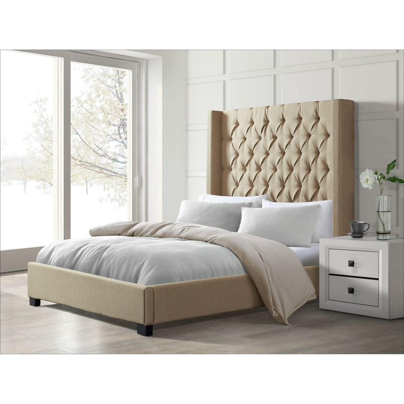 Elements International Morrow UMW082KB King Upholstered Bed - Natural IMAGE 7