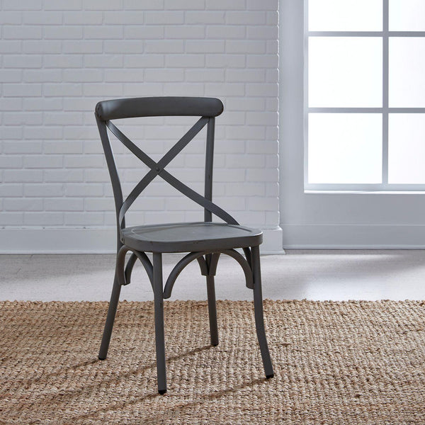 Liberty Furniture Industries Inc. Vintage Series 179-C3005-GY X-Back Side Chair - Grey IMAGE 1