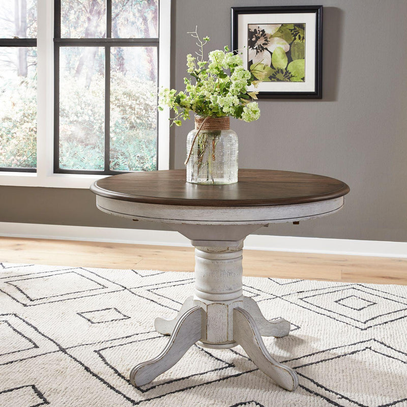 Liberty Furniture Industries Inc. Round Carolina Crossing Dining Table with Pedestal Base 186W-CD-PED IMAGE 3