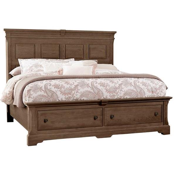 Artisan & Post Heritage 112 Queen Mansion Bed with Storage - Cobblestone Oak IMAGE 1