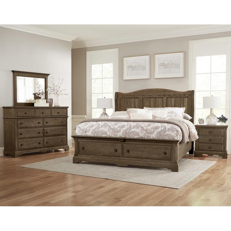 Artisan & Post Heritage 112 Queen Sleigh Bed with Storage - Cobblestone Oak IMAGE 5