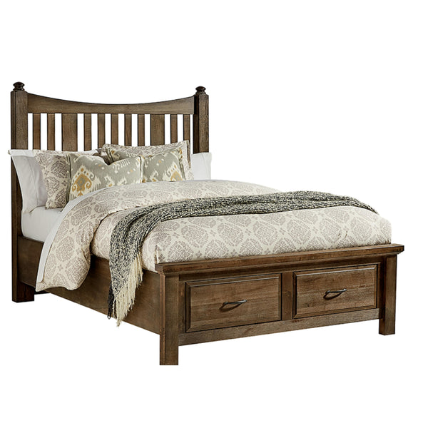 Artisan & Post Maple Road 117 Queen Slat Poster Bed with Storage - Maple Syrup IMAGE 1