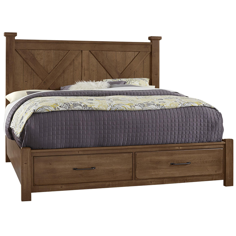 Artisan & Post Cool Rustic 174 Queen X Bed with Footboard Storage - Amber IMAGE 1