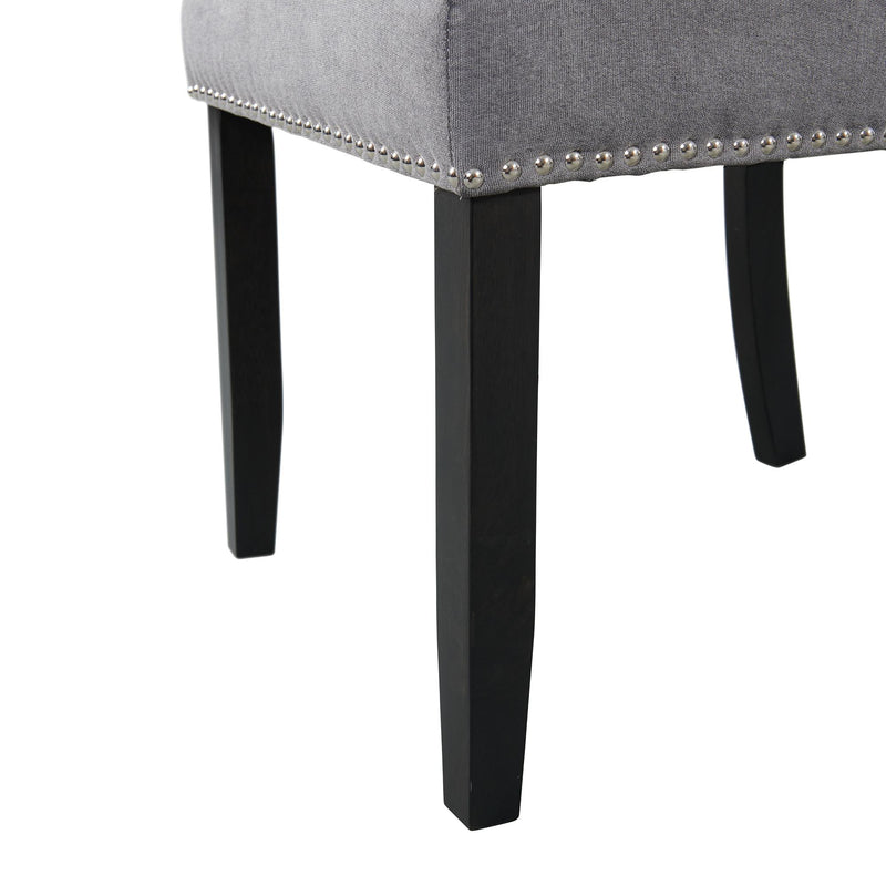 Elements International Tuscany Standard Height Side Chair Set in Charcoal IMAGE 8