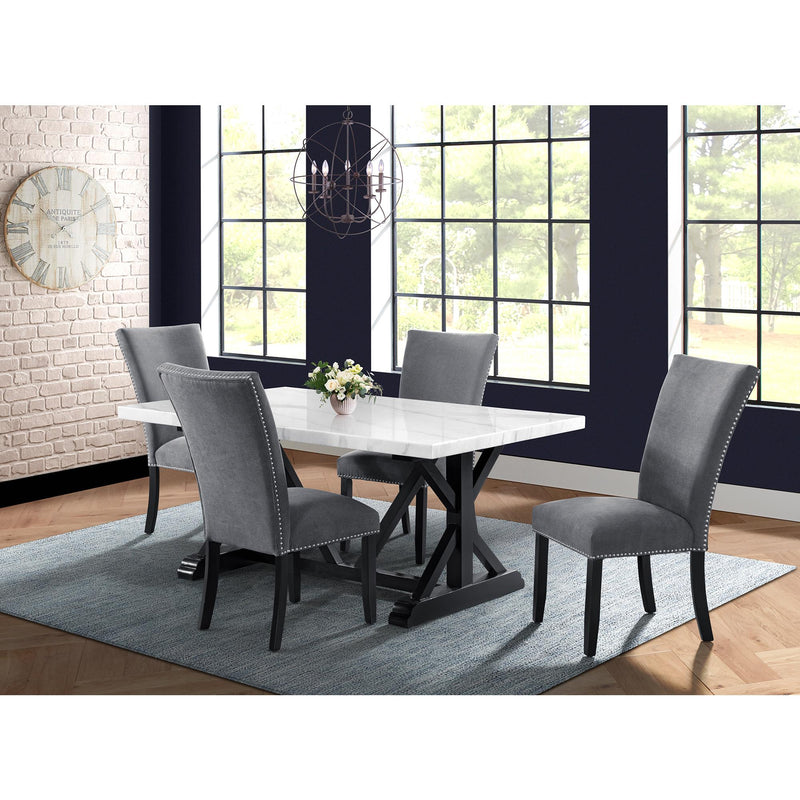Elements International Tuscany Standard Height Side Chair Set in Charcoal IMAGE 9