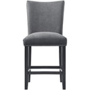 Elements International Tuscany Counter Height Side Chair Set in Charcoal IMAGE 2