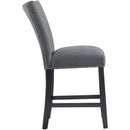 Elements International Tuscany Counter Height Side Chair Set in Charcoal IMAGE 3