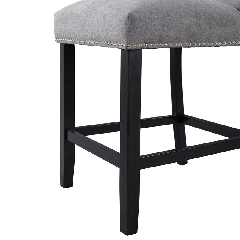 Elements International Tuscany Counter Height Side Chair Set in Charcoal IMAGE 8
