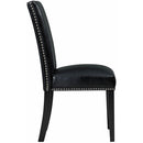 Elements International Meridian Faux Leather Side Chair Set in Black IMAGE 3