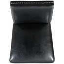 Elements International Meridian Faux Leather Side Chair Set in Black IMAGE 5