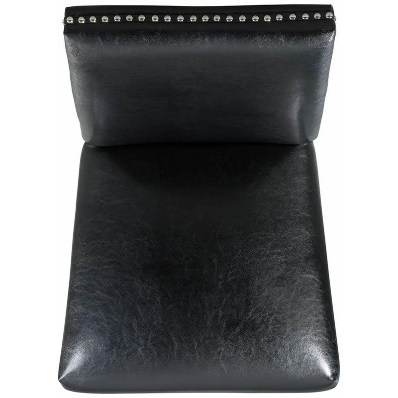 Elements International Meridian Faux Leather Side Chair Set in Black IMAGE 5