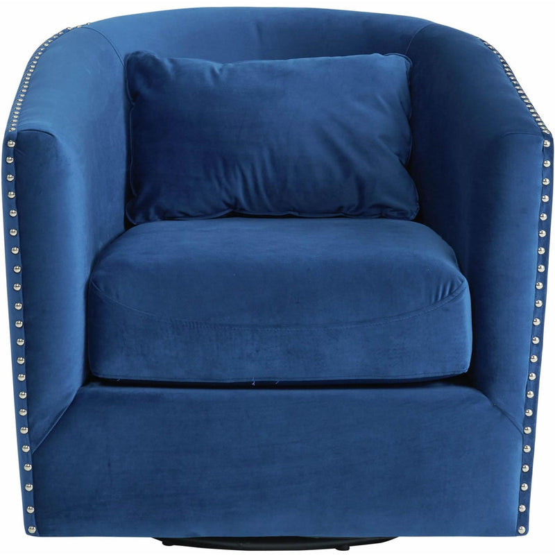 Elements International Stanton Swivel Chair in Navy IMAGE 2