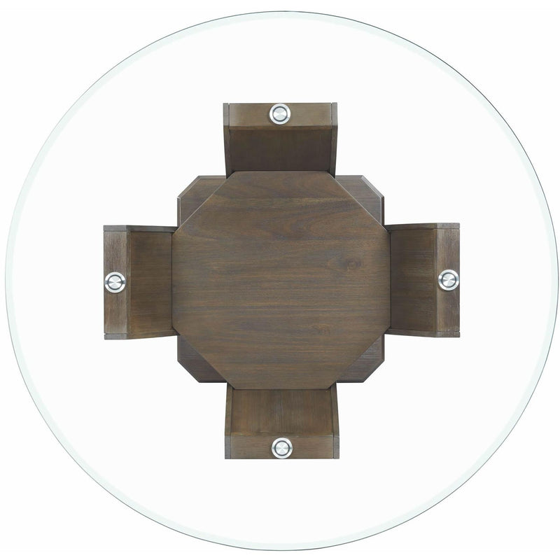 Elements International Dapper Round Counter Height Dining Table in Walnut IMAGE 3