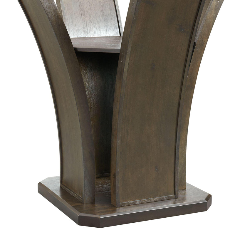 Elements International Dapper Round Counter Height Dining Table in Walnut IMAGE 5