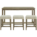 Elements International Oak Lawn Bar Table Single Pack (Table + Three Stools) IMAGE 1