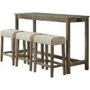 Elements International Oak Lawn Bar Table Single Pack (Table + Three Stools) IMAGE 2
