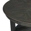 Elements International Amherst Counter Table w/Wood Leg Grey Finish IMAGE 4