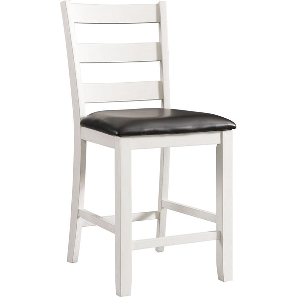Elements International Martin Counter Side Chair with Chocolate PU – White Finish IMAGE 1