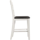 Elements International Martin Counter Side Chair with Chocolate PU – White Finish IMAGE 3