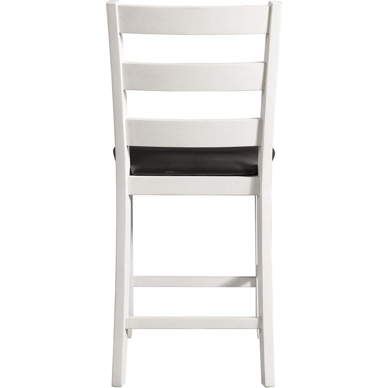Elements International Martin Counter Side Chair with Chocolate PU – White Finish IMAGE 4