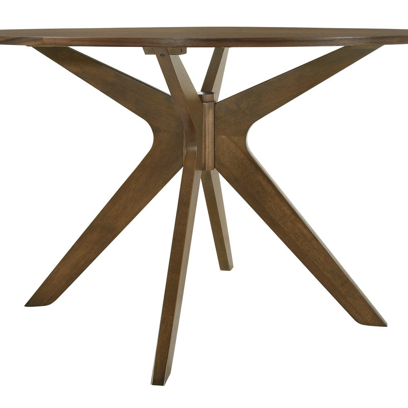 Elements International Weston Round Dining Table Walnut IMAGE 3