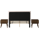 Elements International Coyote Queen Bed W/Carroll Pink Velvet w/Two End Table IMAGE 5