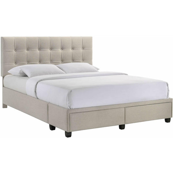 Elements International Hacienda Queen Storage Bed W/Tacoma Oak White CM 001 IMAGE 1