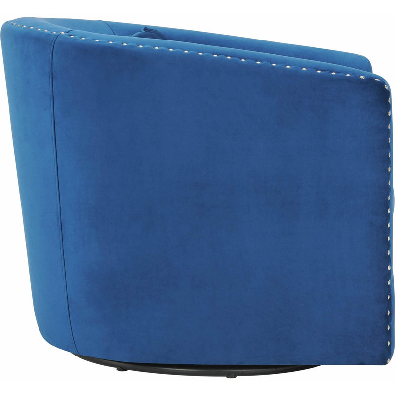 Elements International Stanton Swivel Chair in Royale Cobalt W/ Nails - 3A IMAGE 3