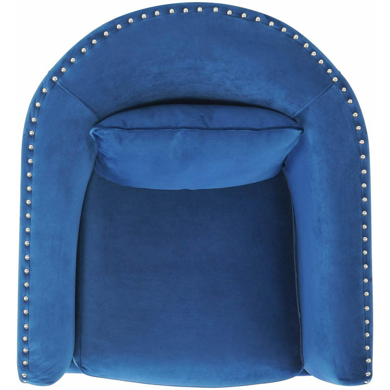 Elements International Stanton Swivel Chair in Royale Cobalt W/ Nails - 3A IMAGE 4