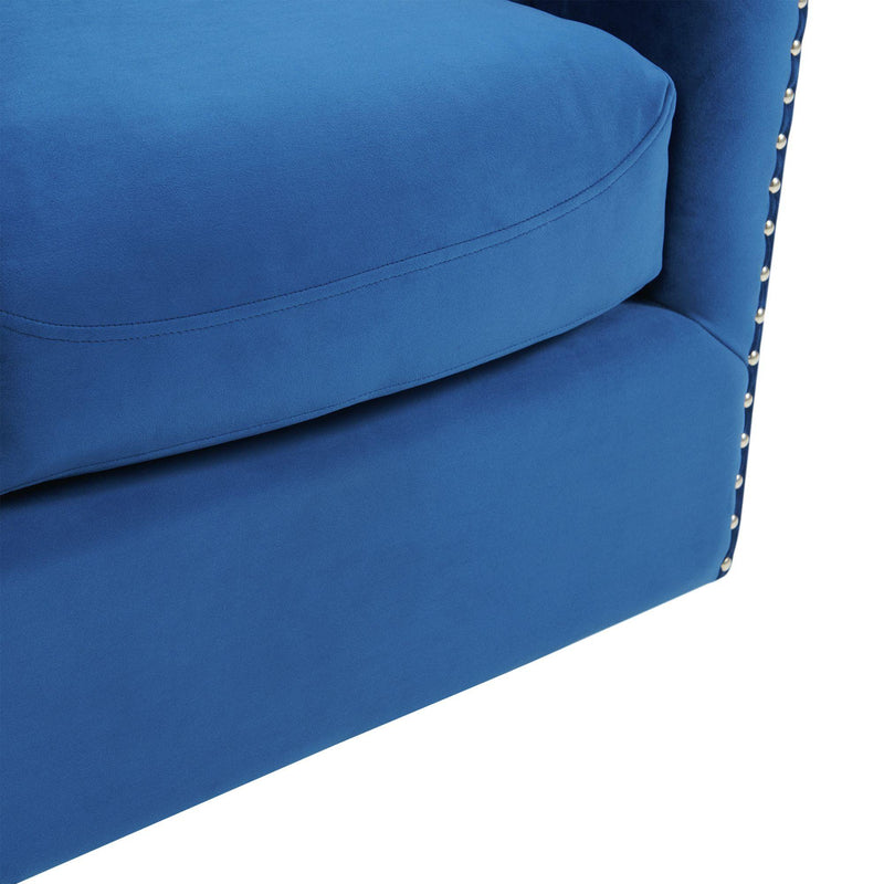 Elements International Stanton Swivel Chair in Royale Cobalt W/ Nails - 3A IMAGE 7