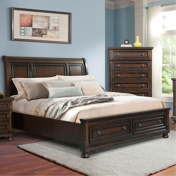 Elements International Kingston Queen Bed W/Storage Footboard and Non-Storage Rails IMAGE 1