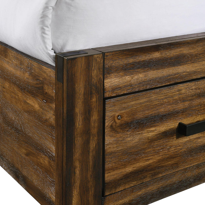 Elements International Warner Twin Platform Storage Bed in Chestnut IMAGE 4