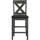 Elements International Alex Counter Side Chair W/Black PU Grey IMAGE 2