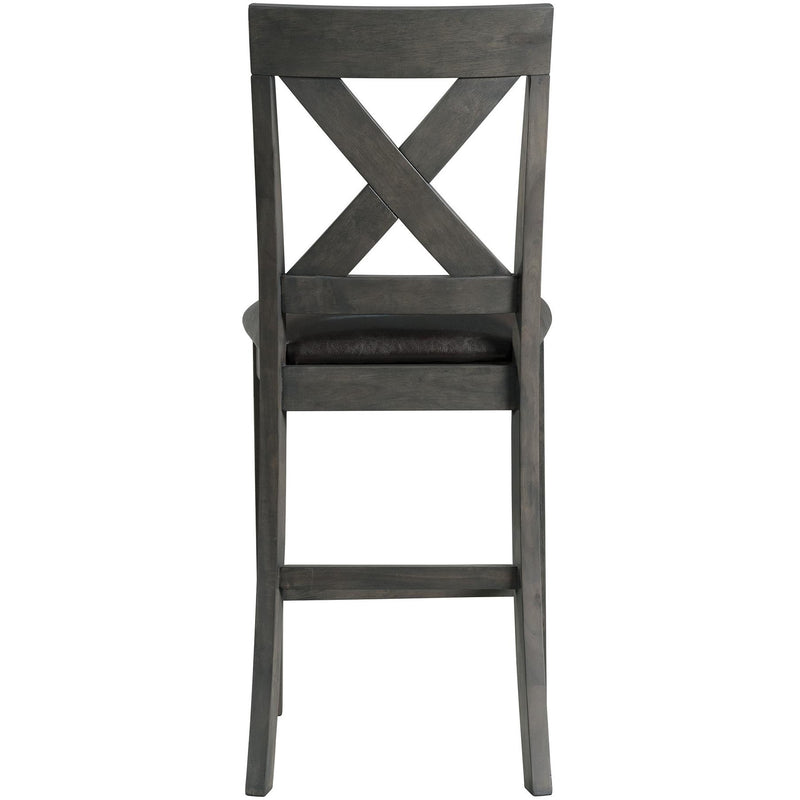Elements International Alex Counter Side Chair W/Black PU Grey IMAGE 4