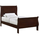 Elements International Louis Philippe Twin Panel Bed in Cherry IMAGE 1