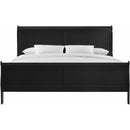  Elements International Louis Philippe King Panel Bed in Black IMAGE 2