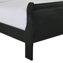  Elements International Louis Philippe King Panel Bed in Black IMAGE 4