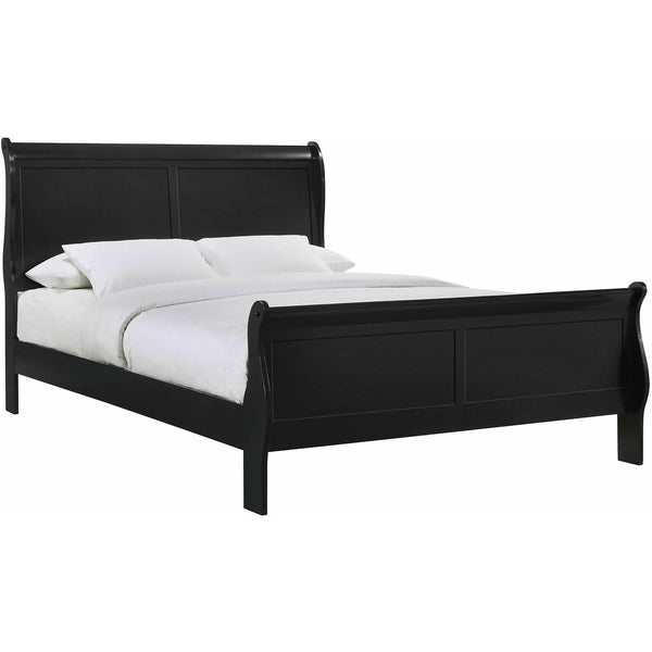 Elements International Louis Philippe Queen Panel Bed in Black IMAGE 1