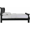  Elements International Louis Philippe Queen Panel Bed in Black IMAGE 3